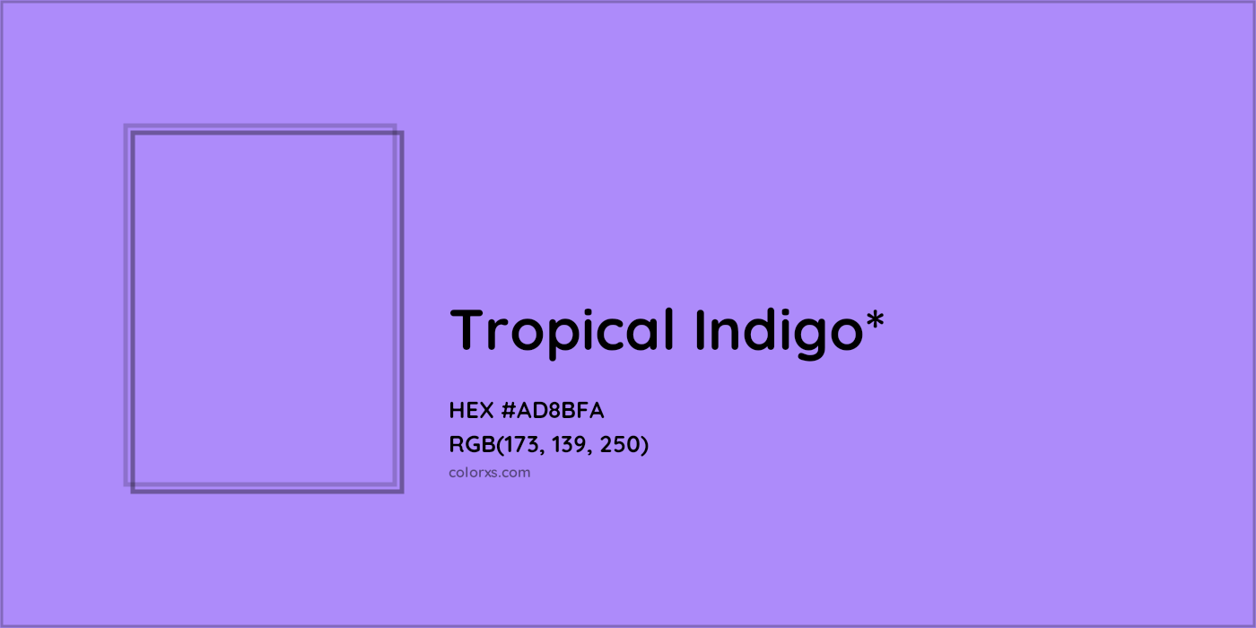 #AD8BFA hex color. RGB, RYB, CMYK, HSL, HSV codes and color conversions. Matching color names, palettes, paints.