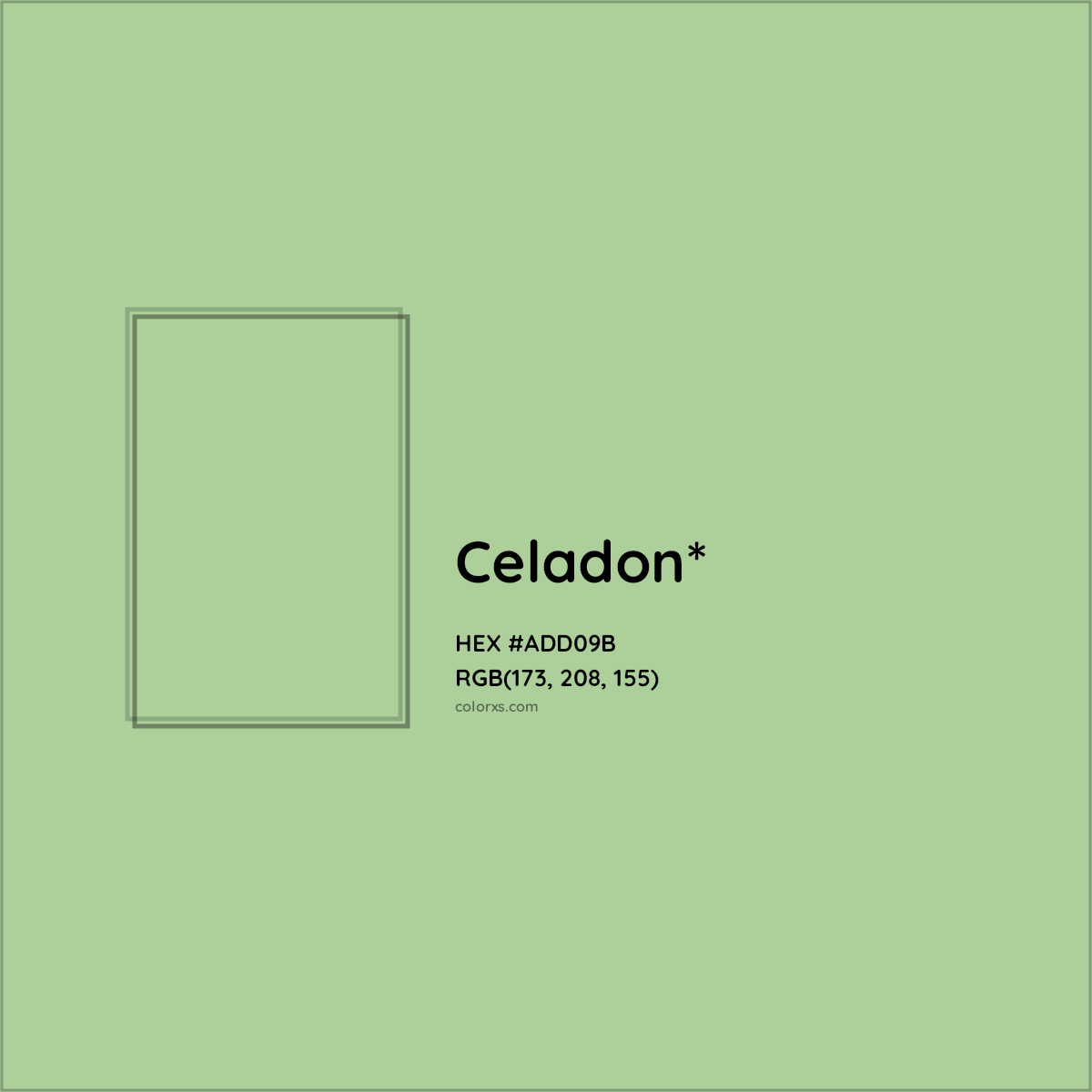#ADD09B hex color. RGB, RYB, CMYK, HSL, HSV codes and color conversions. Matching color names, palettes, paints.