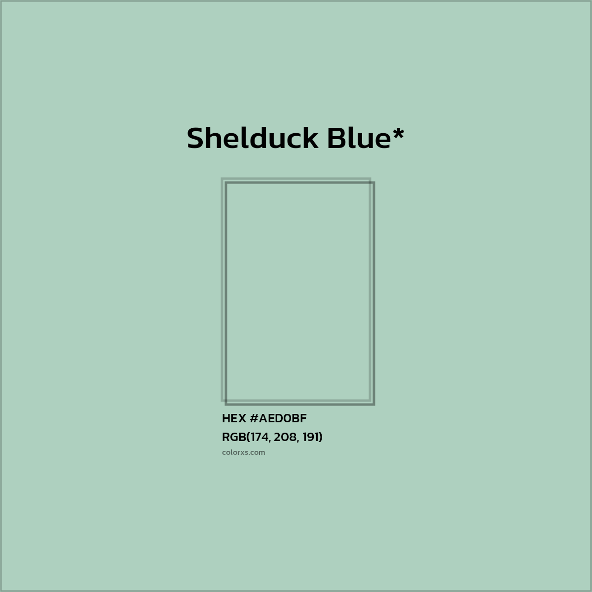 #AED0BF hex color. RGB, RYB, CMYK, HSL, HSV codes and color conversions. Matching color names, palettes, paints.