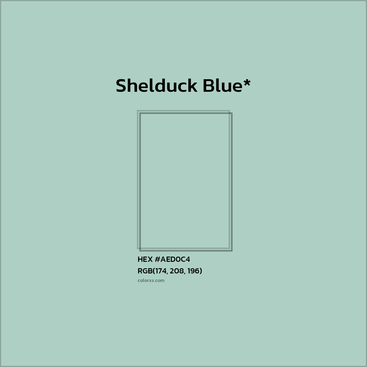 #AED0C4 hex color. RGB, RYB, CMYK, HSL, HSV codes and color conversions. Matching color names, palettes, paints.
