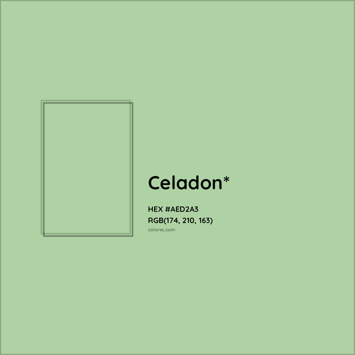#AED2A3 hex color. RGB, RYB, CMYK, HSL, HSV codes and color conversions. Matching color names, palettes, paints.