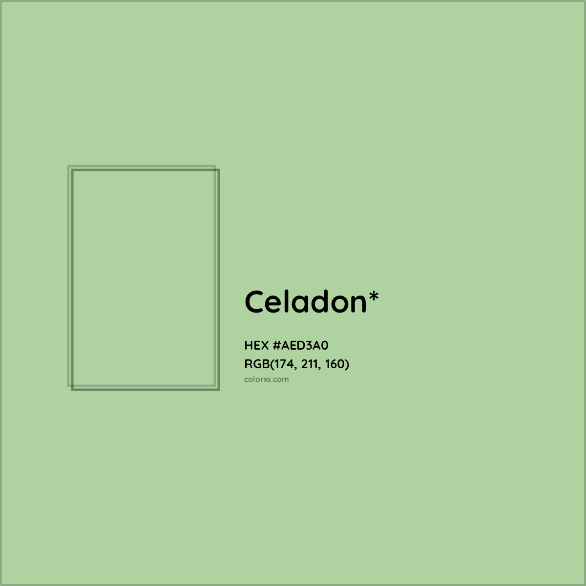 #AED3A0 hex color. RGB, RYB, CMYK, HSL, HSV codes and color conversions. Matching color names, palettes, paints.