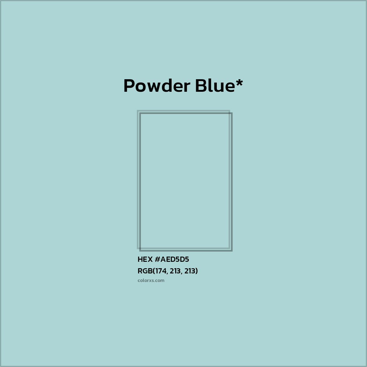 #AED5D5 hex color. RGB, RYB, CMYK, HSL, HSV codes and color conversions. Matching color names, palettes, paints.