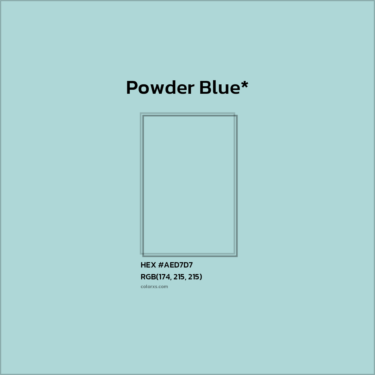 #AED7D7 hex color. RGB, RYB, CMYK, HSL, HSV codes and color conversions. Matching color names, palettes, paints.