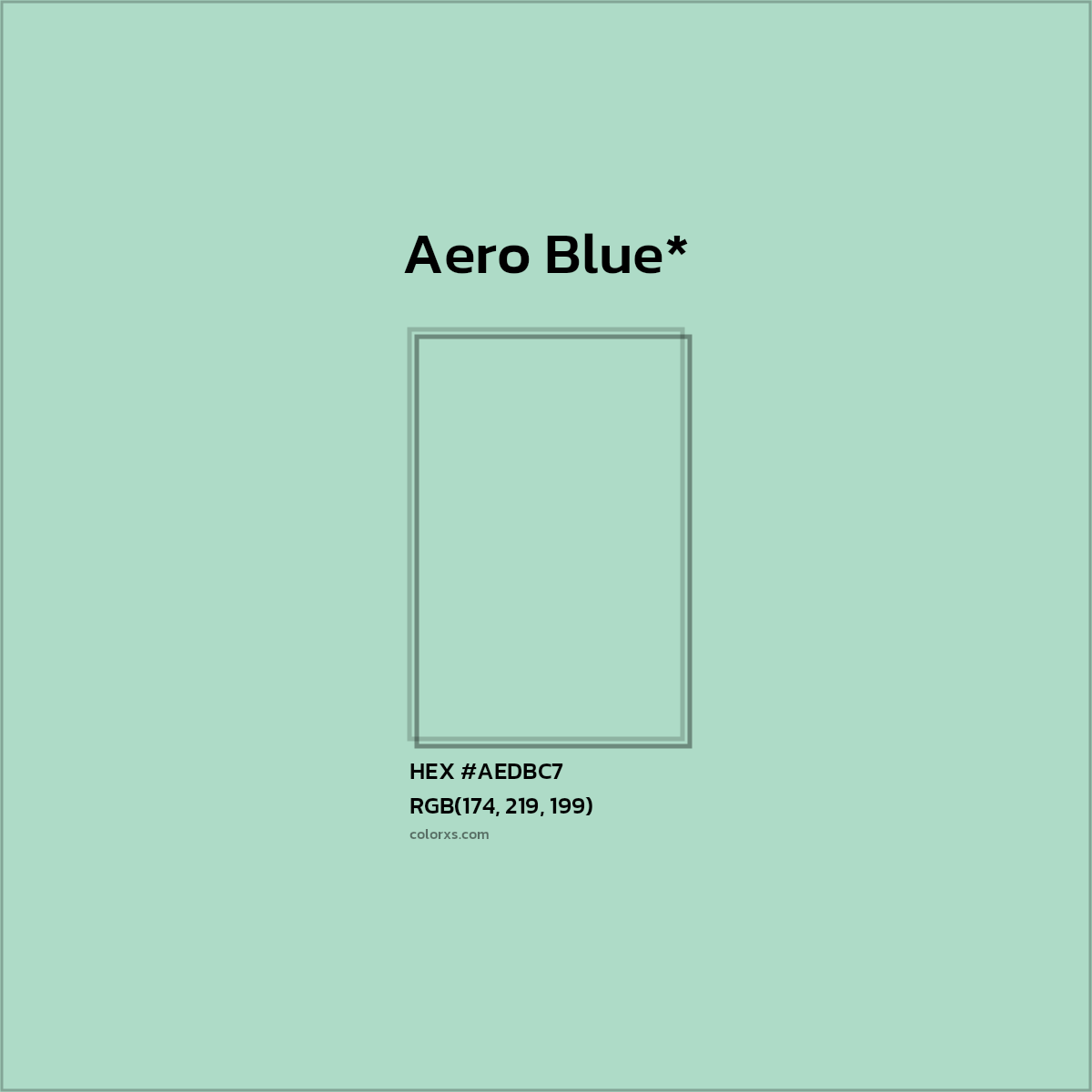 #AEDBC7 hex color. RGB, RYB, CMYK, HSL, HSV codes and color conversions. Matching color names, palettes, paints.