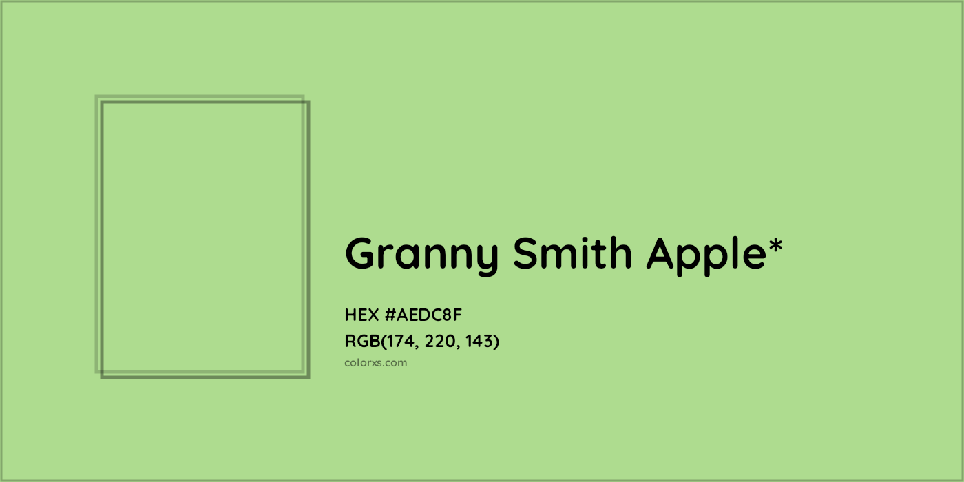 #AEDC8F hex color. RGB, RYB, CMYK, HSL, HSV codes and color conversions. Matching color names, palettes, paints.