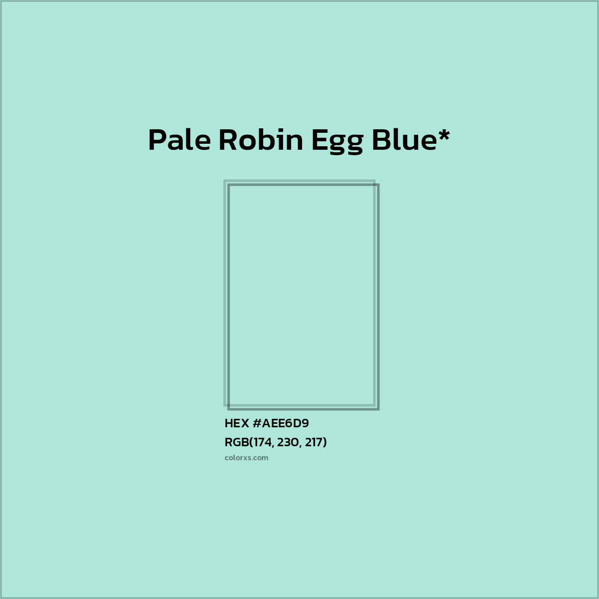 #AEE6D9 hex color. RGB, RYB, CMYK, HSL, HSV codes and color conversions. Matching color names, palettes, paints.