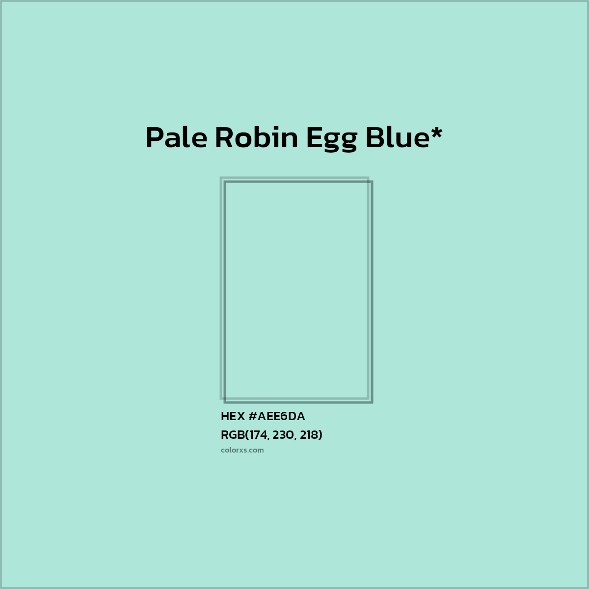 #AEE6DA hex color. RGB, RYB, CMYK, HSL, HSV codes and color conversions. Matching color names, palettes, paints.