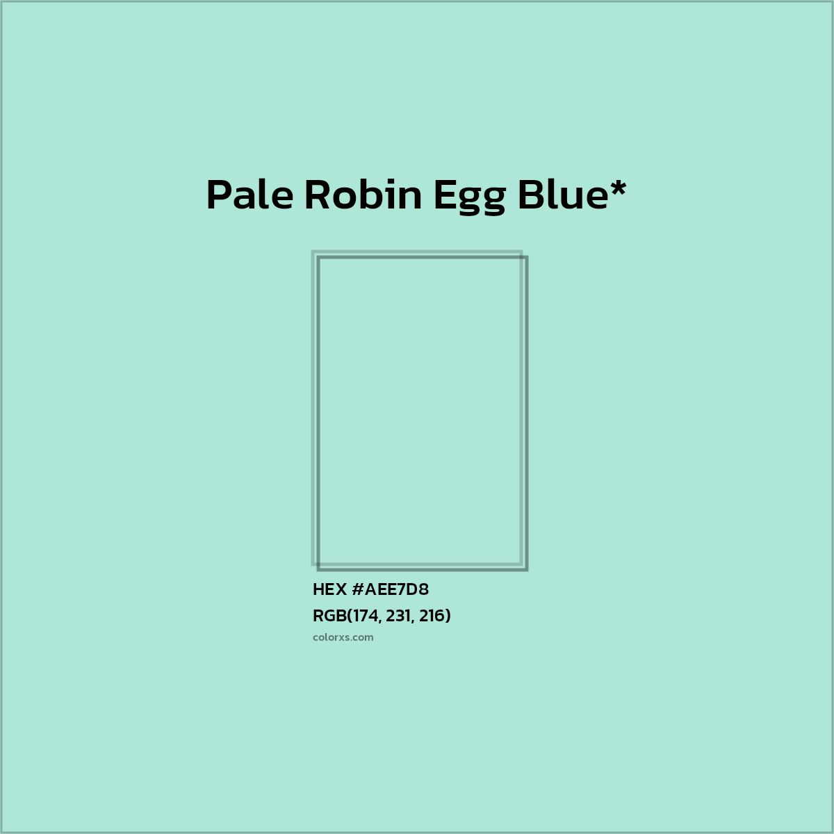 #AEE7D8 hex color. RGB, RYB, CMYK, HSL, HSV codes and color conversions. Matching color names, palettes, paints.