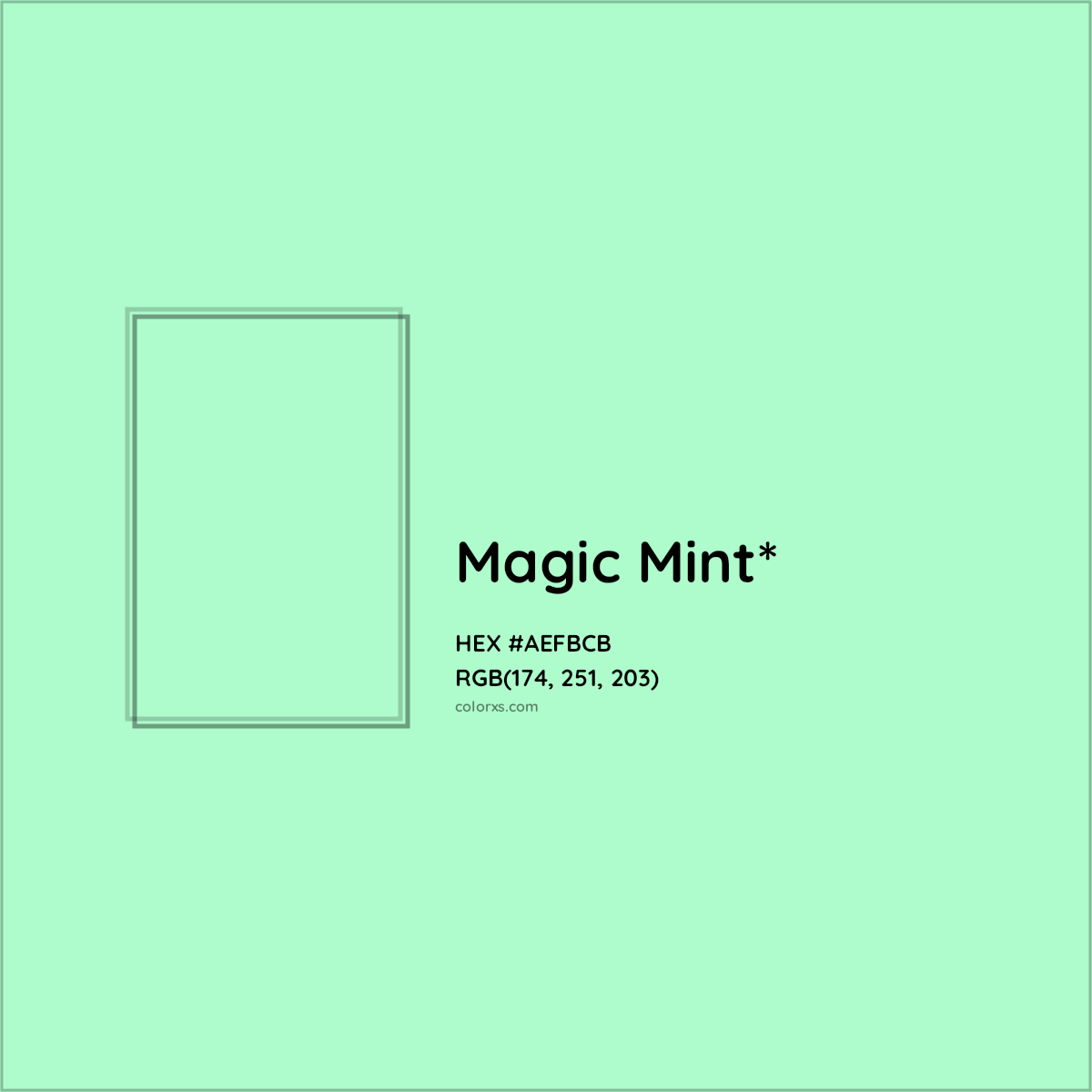 #AEFBCB hex color. RGB, RYB, CMYK, HSL, HSV codes and color conversions. Matching color names, palettes, paints.
