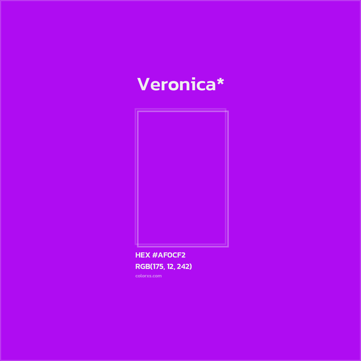 #AF0CF2 hex color. RGB, RYB, CMYK, HSL, HSV codes and color conversions. Matching color names, palettes, paints.