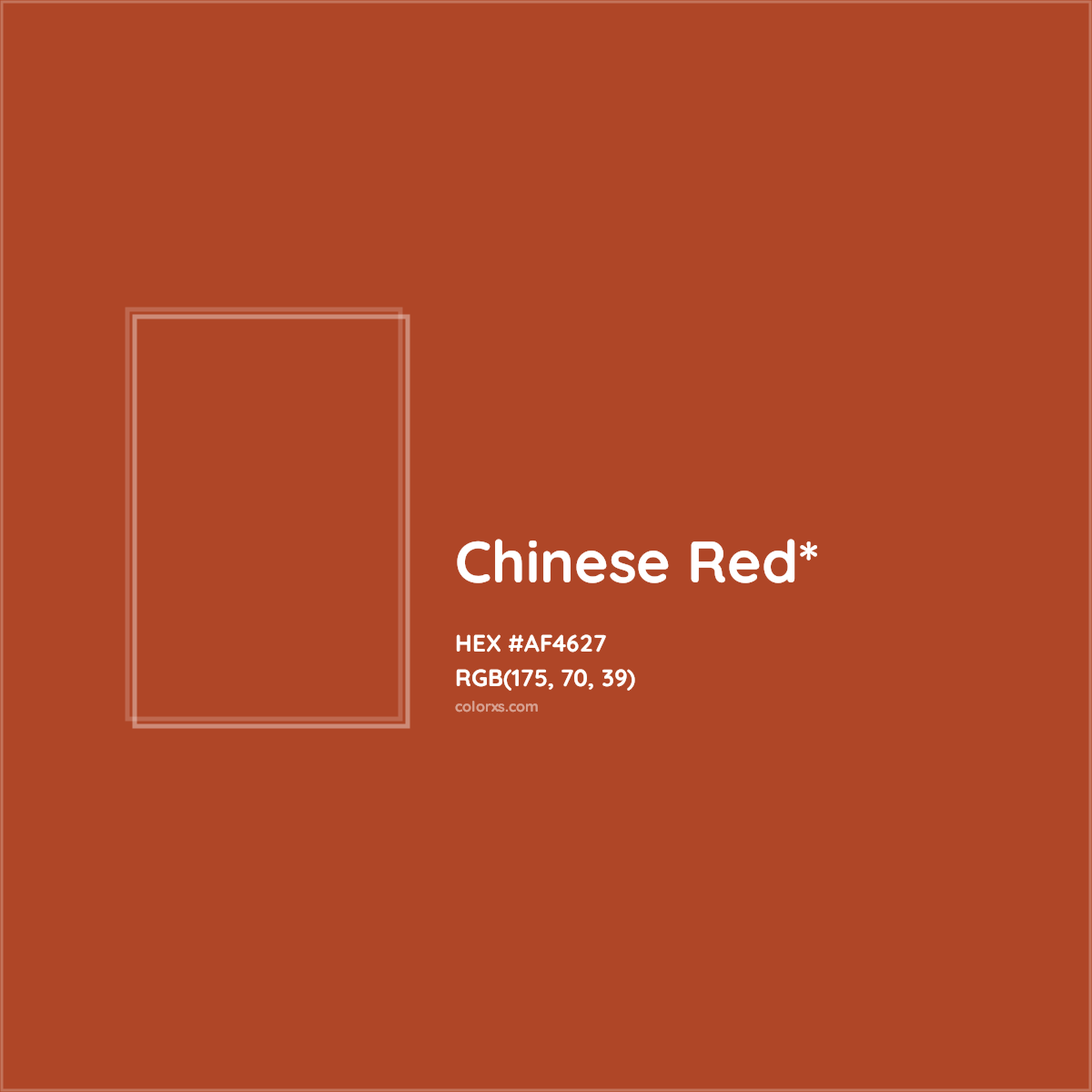 #AF4627 hex color. RGB, RYB, CMYK, HSL, HSV codes and color conversions. Matching color names, palettes, paints.