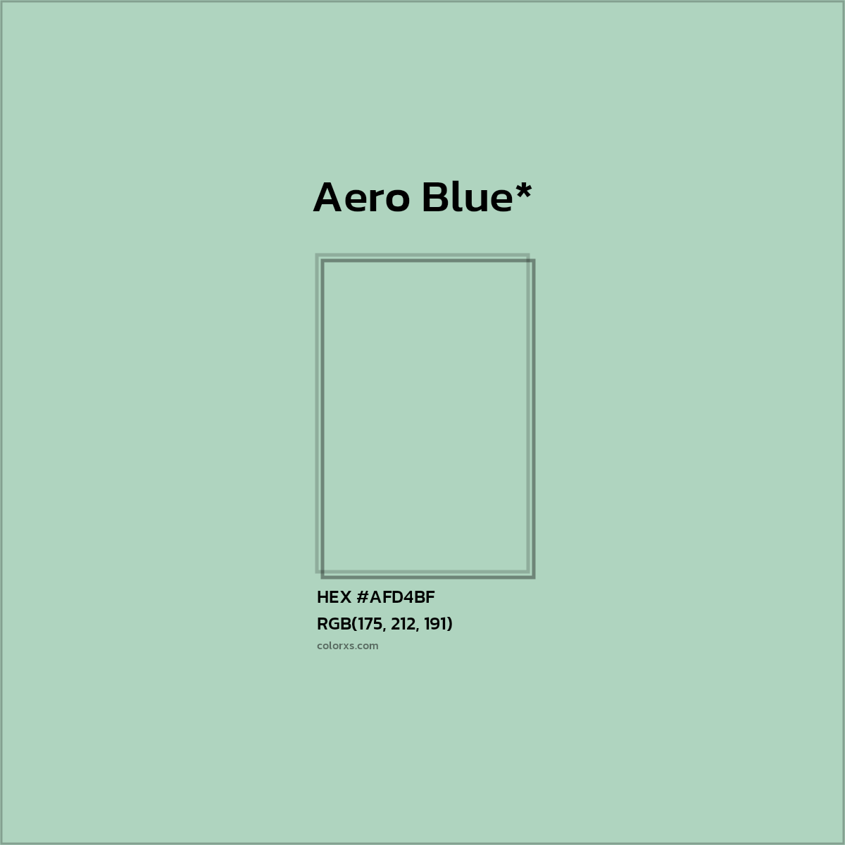 #AFD4BF hex color. RGB, RYB, CMYK, HSL, HSV codes and color conversions. Matching color names, palettes, paints.