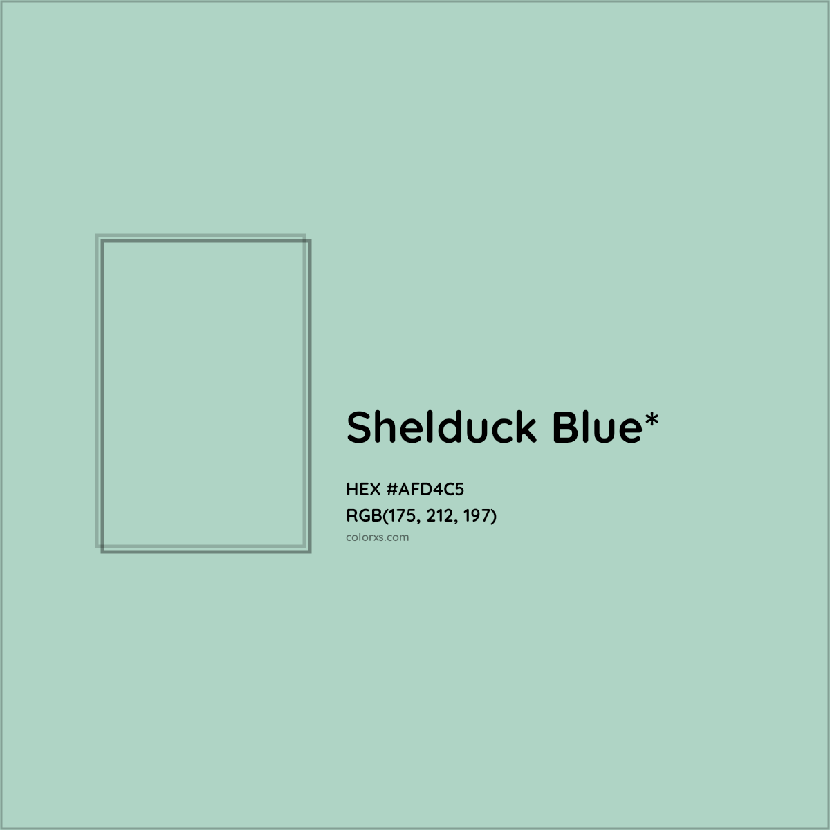 #AFD4C5 hex color. RGB, RYB, CMYK, HSL, HSV codes and color conversions. Matching color names, palettes, paints.