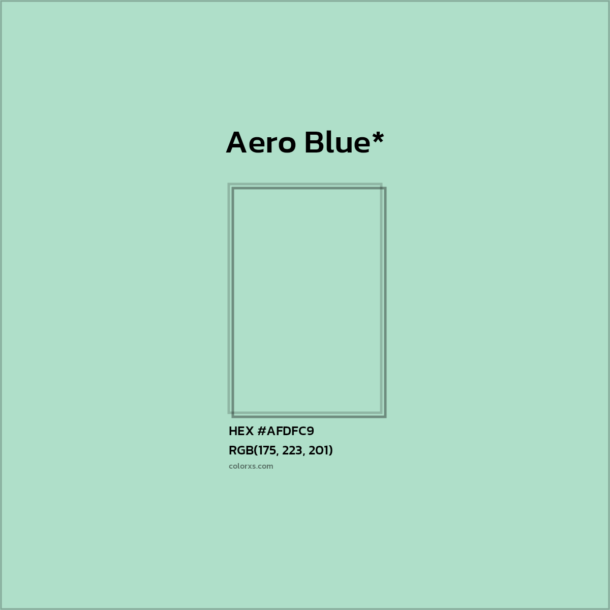 #AFDFC9 hex color. RGB, RYB, CMYK, HSL, HSV codes and color conversions. Matching color names, palettes, paints.