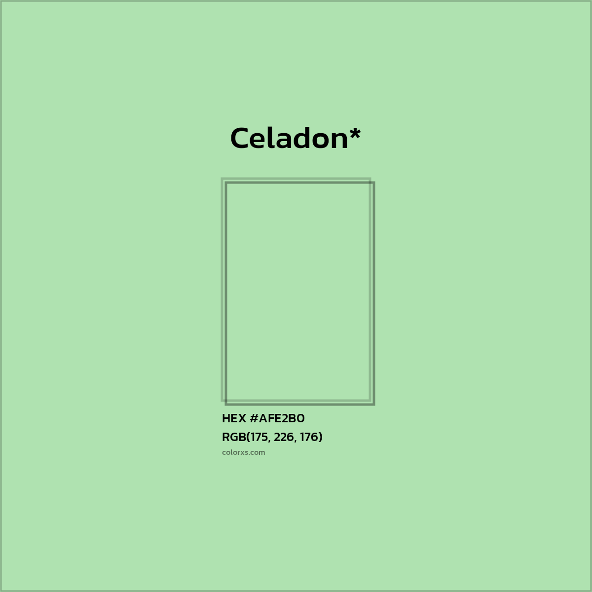 #AFE2B0 hex color. RGB, RYB, CMYK, HSL, HSV codes and color conversions. Matching color names, palettes, paints.