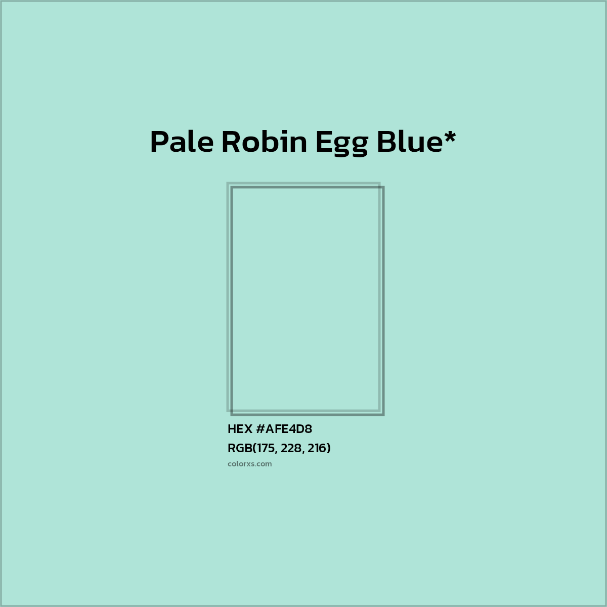 #AFE4D8 hex color. RGB, RYB, CMYK, HSL, HSV codes and color conversions. Matching color names, palettes, paints.