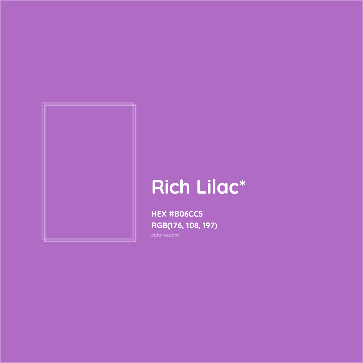 #B06CC5 hex color. RGB, RYB, CMYK, HSL, HSV codes and color conversions. Matching color names, palettes, paints.