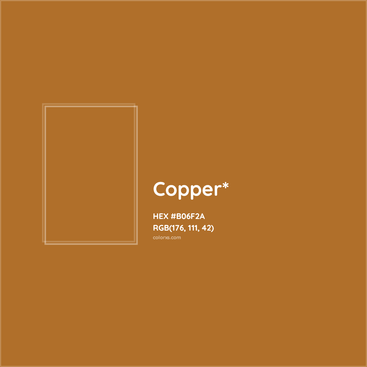 #B06F2A hex color. RGB, RYB, CMYK, HSL, HSV codes and color conversions. Matching color names, palettes, paints.