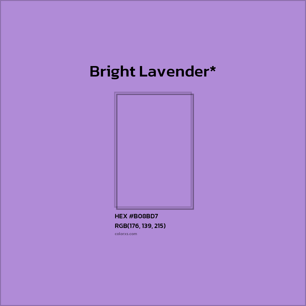 #B08BD7 hex color. RGB, RYB, CMYK, HSL, HSV codes and color conversions. Matching color names, palettes, paints.