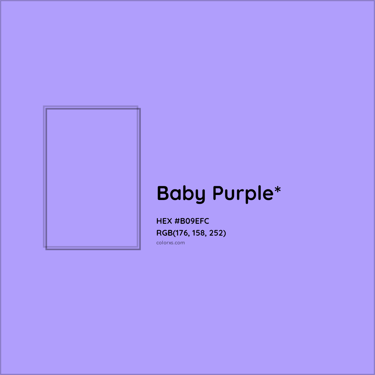 #B09EFC hex color. RGB, RYB, CMYK, HSL, HSV codes and color conversions. Matching color names, palettes, paints.