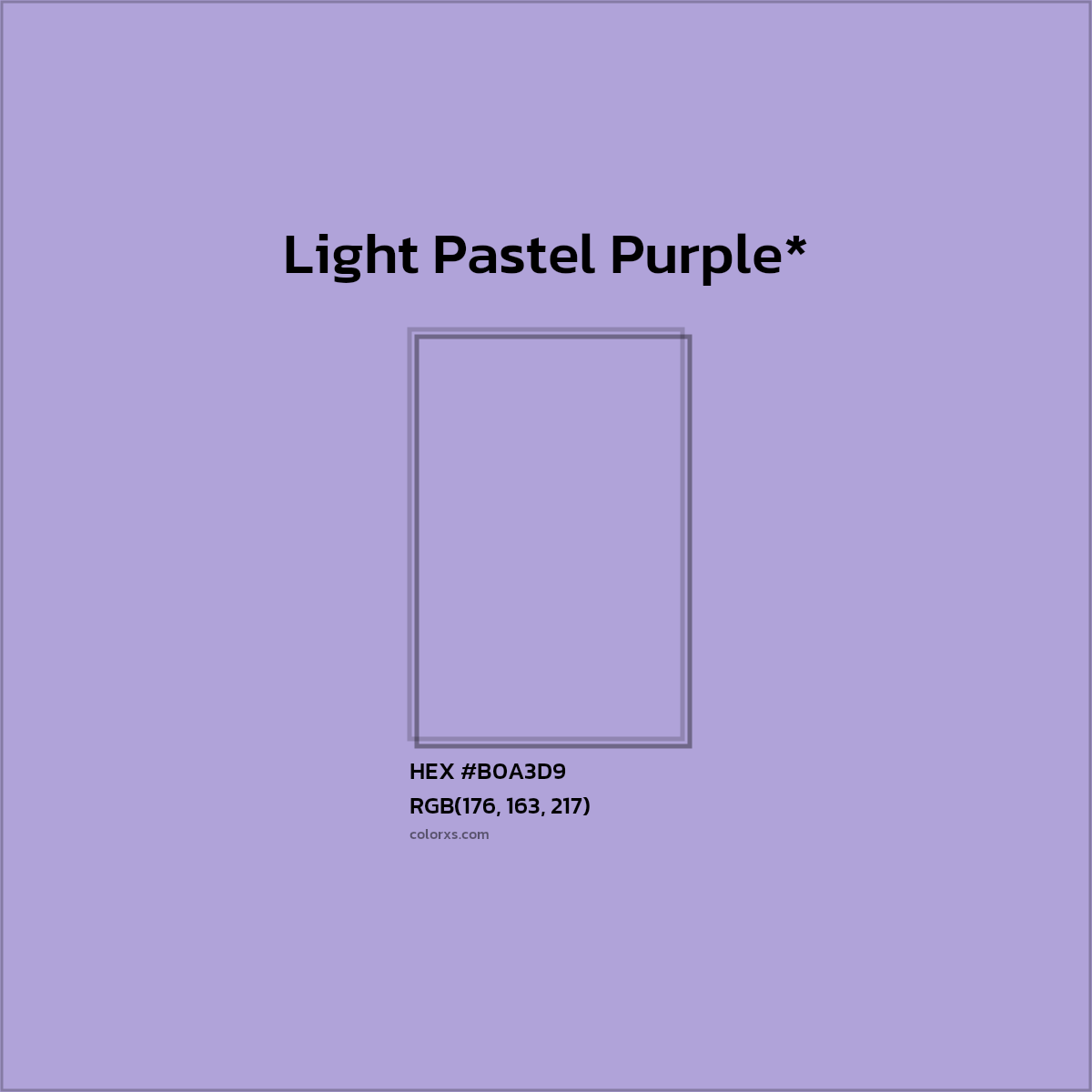 #B0A3D9 hex color. RGB, RYB, CMYK, HSL, HSV codes and color conversions. Matching color names, palettes, paints.