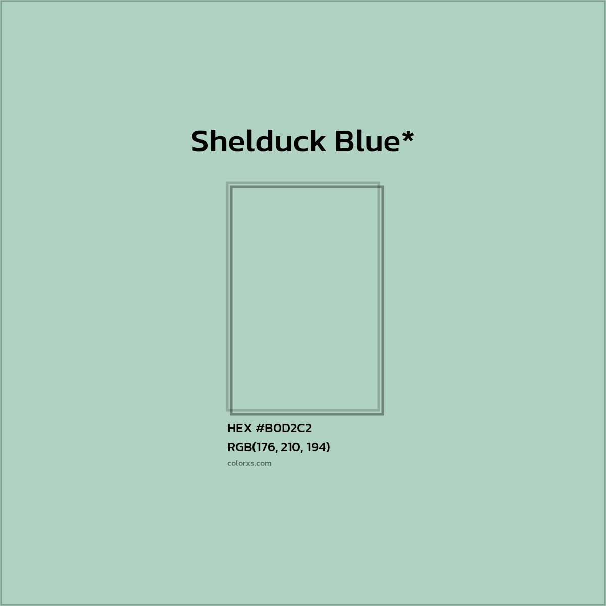 #B0D2C2 hex color. RGB, RYB, CMYK, HSL, HSV codes and color conversions. Matching color names, palettes, paints.