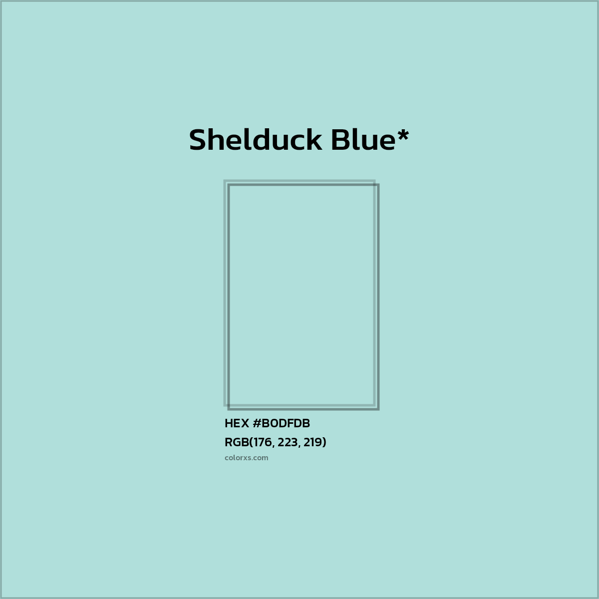 #B0DFDB hex color. RGB, RYB, CMYK, HSL, HSV codes and color conversions. Matching color names, palettes, paints.