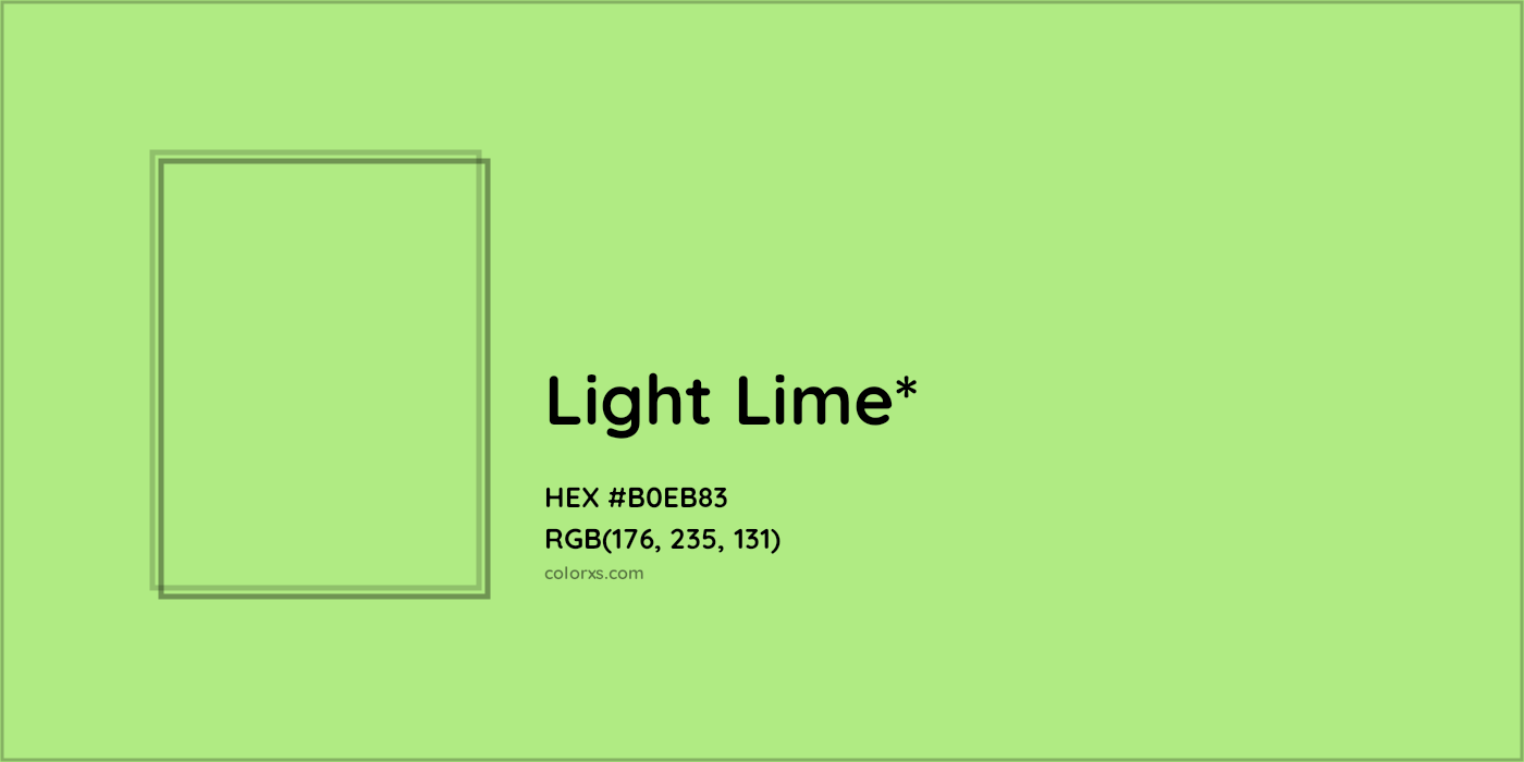 #B0EB83 hex color. RGB, RYB, CMYK, HSL, HSV codes and color conversions. Matching color names, palettes, paints.