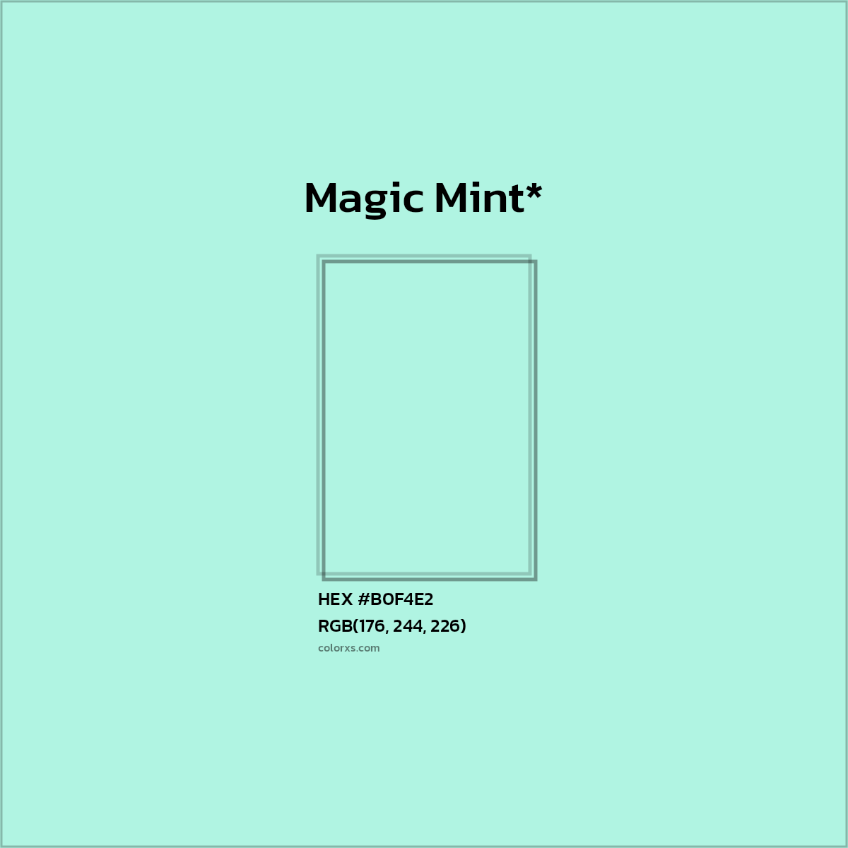 #B0F4E2 hex color. RGB, RYB, CMYK, HSL, HSV codes and color conversions. Matching color names, palettes, paints.