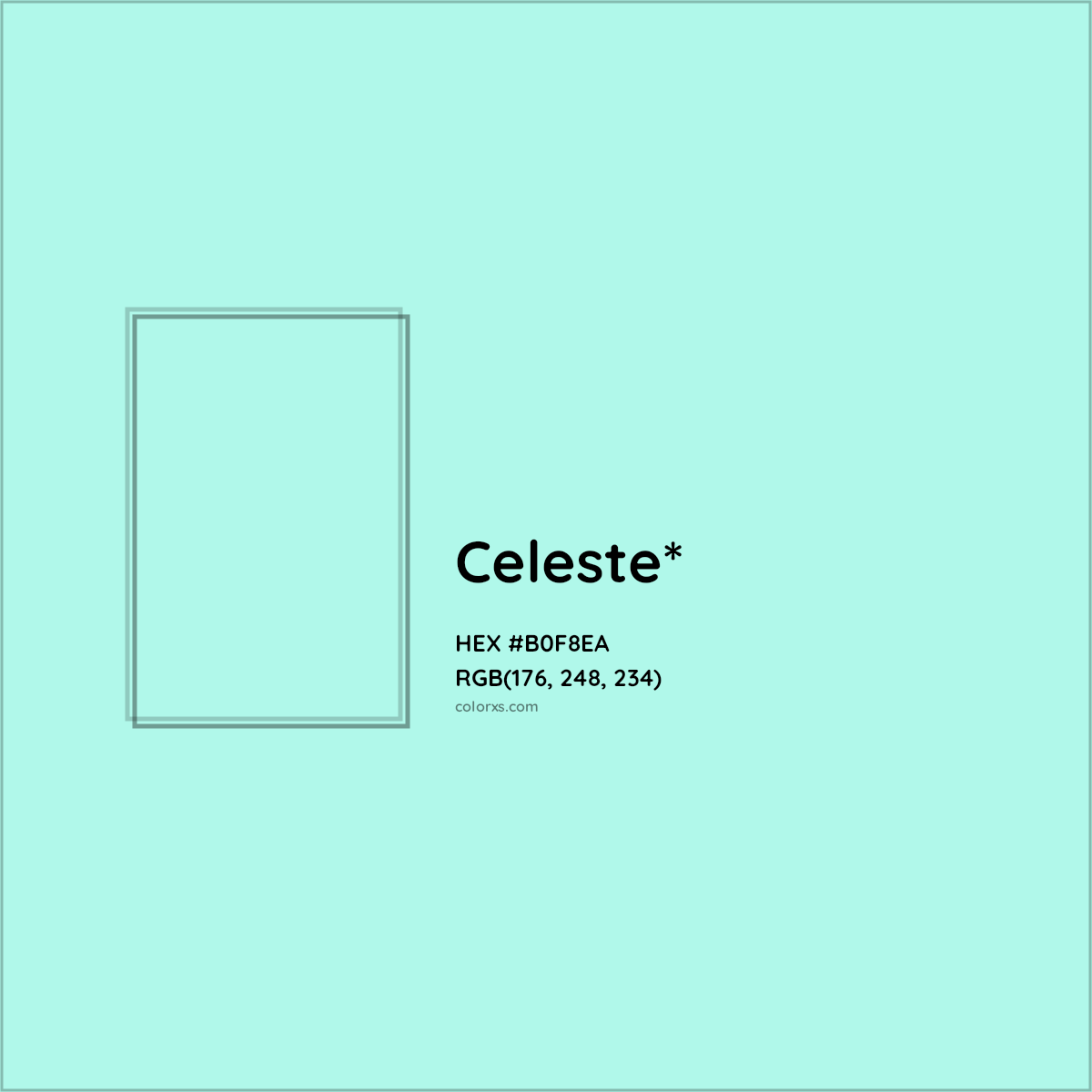 #B0F8EA hex color. RGB, RYB, CMYK, HSL, HSV codes and color conversions. Matching color names, palettes, paints.