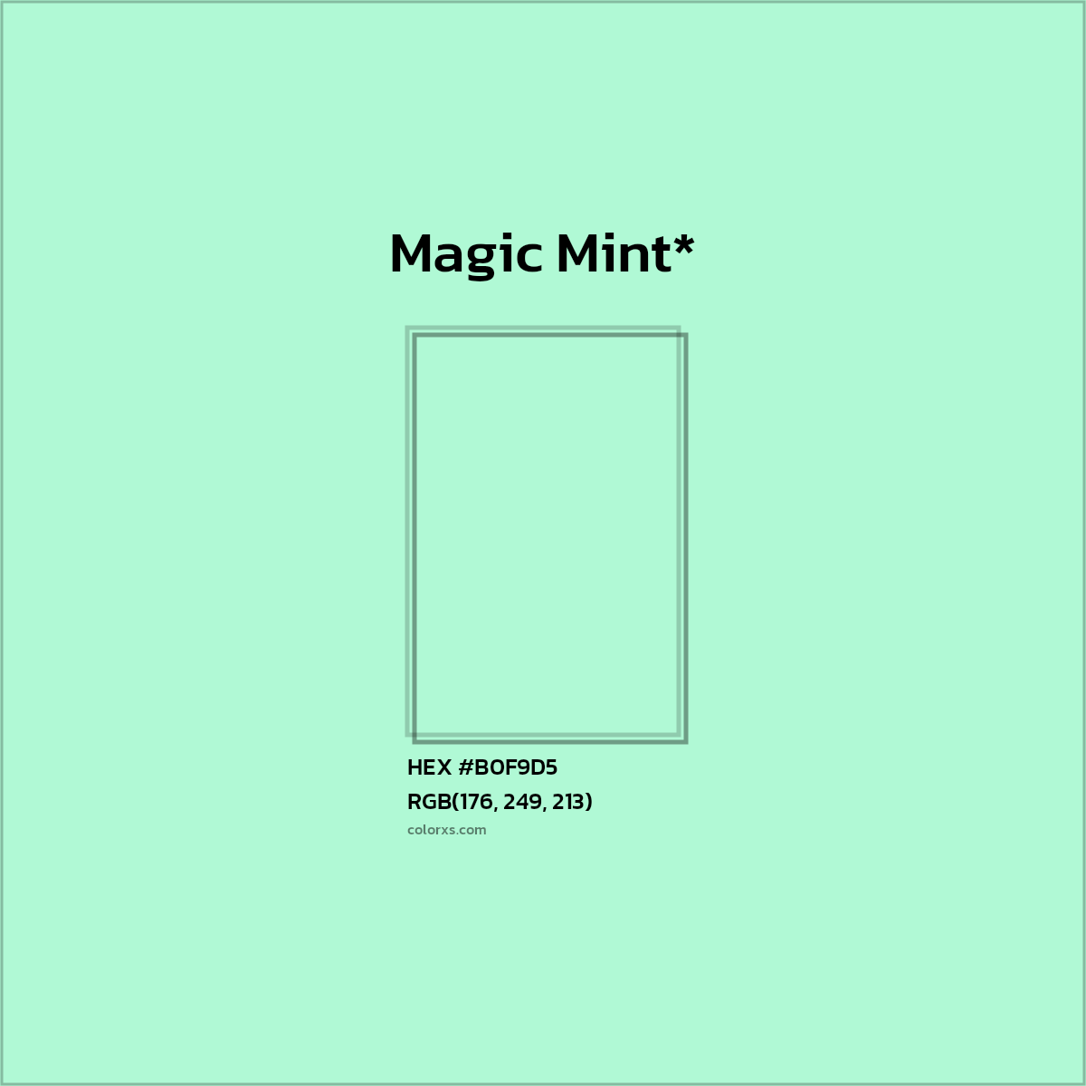 #B0F9D5 hex color. RGB, RYB, CMYK, HSL, HSV codes and color conversions. Matching color names, palettes, paints.