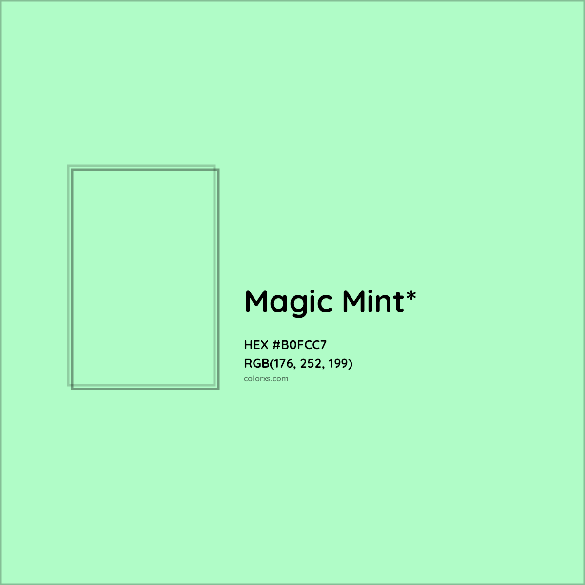 #B0FCC7 hex color. RGB, RYB, CMYK, HSL, HSV codes and color conversions. Matching color names, palettes, paints.