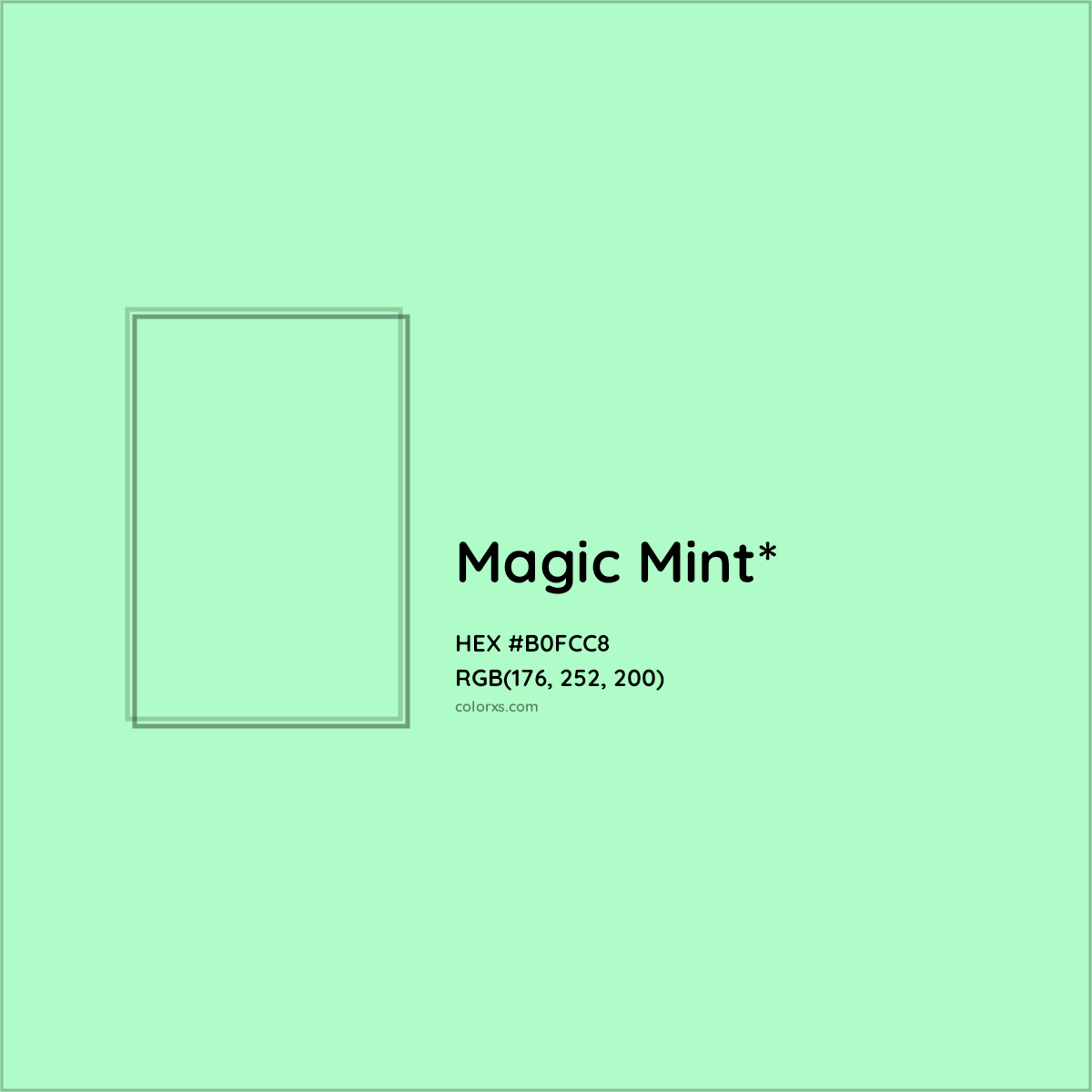 #B0FCC8 hex color. RGB, RYB, CMYK, HSL, HSV codes and color conversions. Matching color names, palettes, paints.