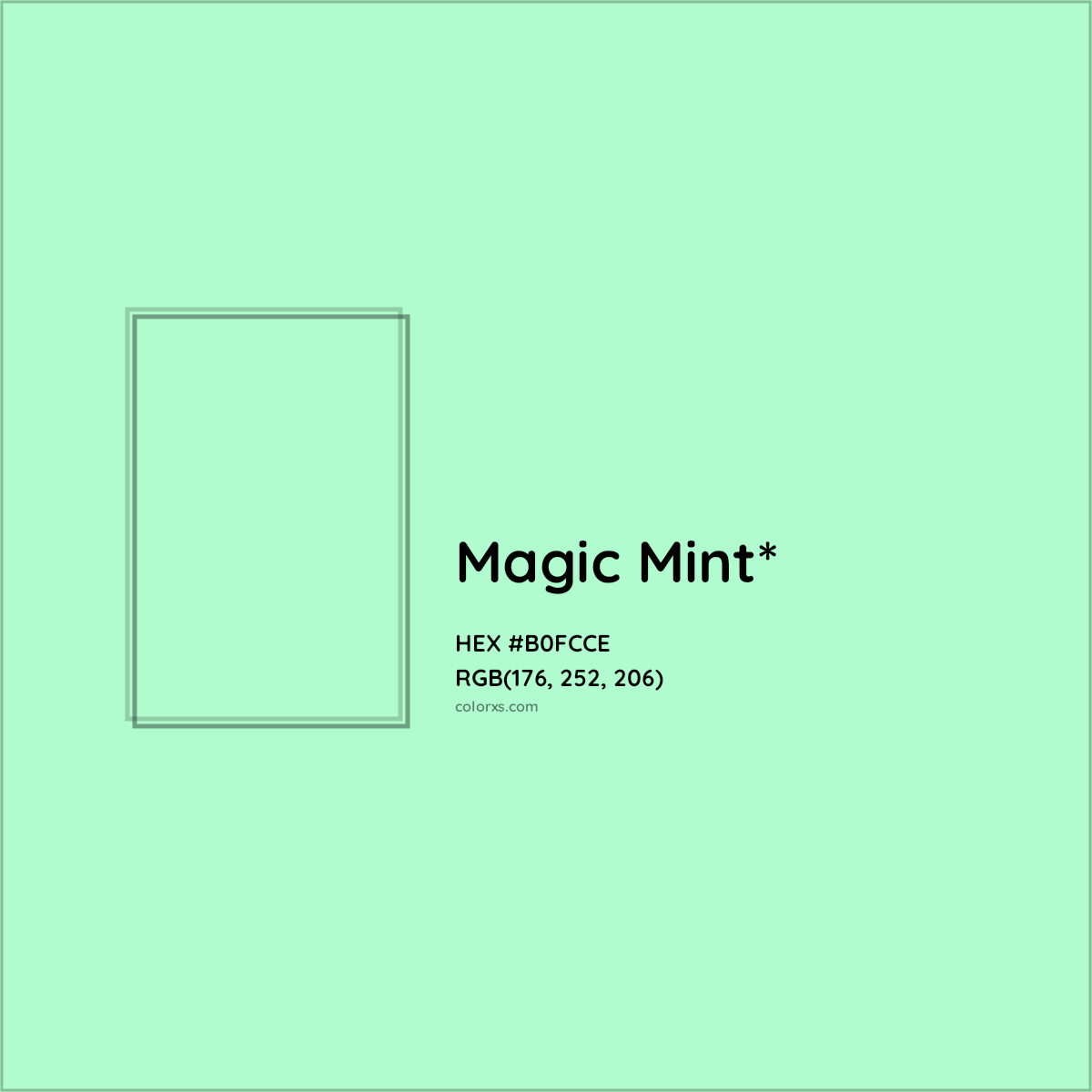 #B0FCCE hex color. RGB, RYB, CMYK, HSL, HSV codes and color conversions. Matching color names, palettes, paints.