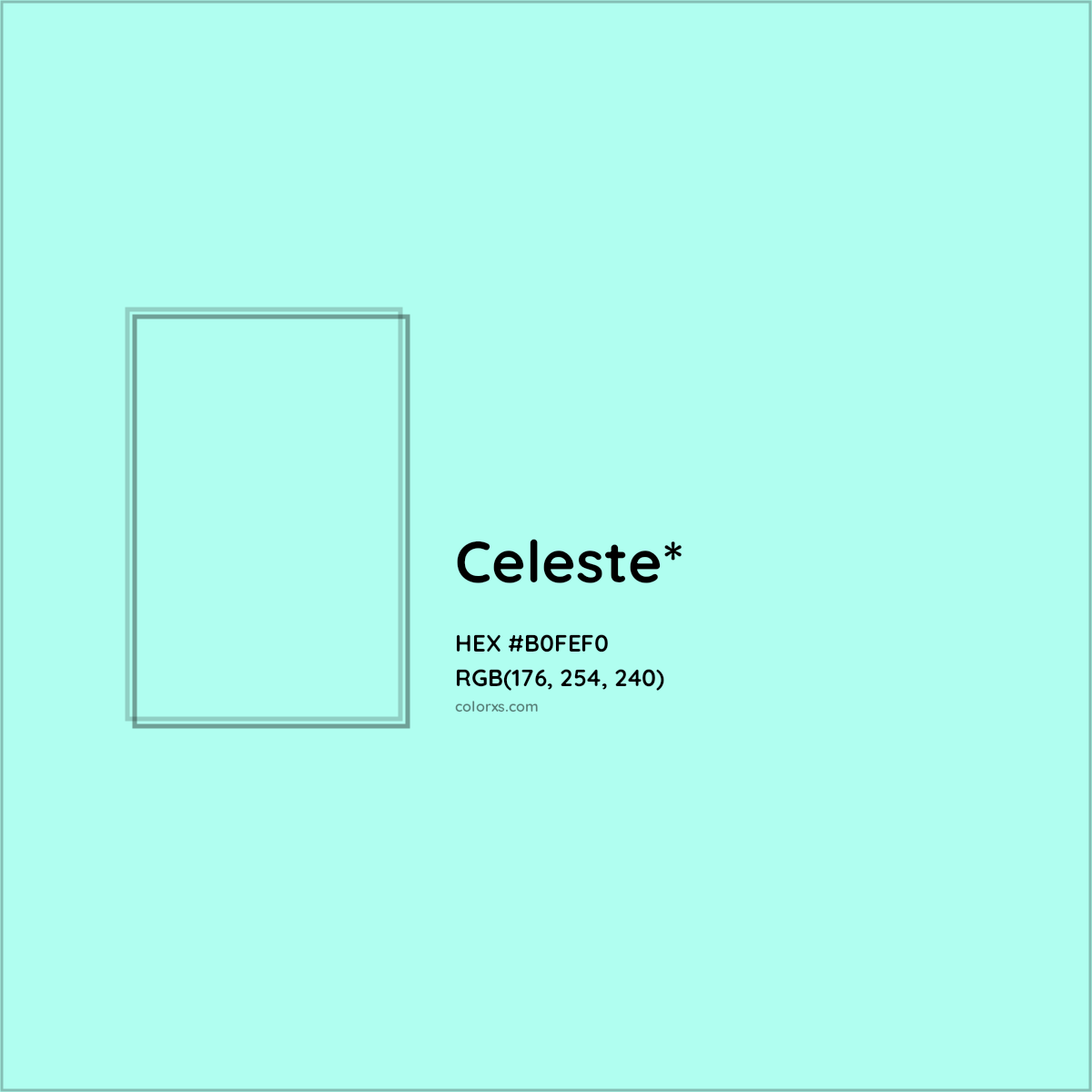 #B0FEF0 hex color. RGB, RYB, CMYK, HSL, HSV codes and color conversions. Matching color names, palettes, paints.