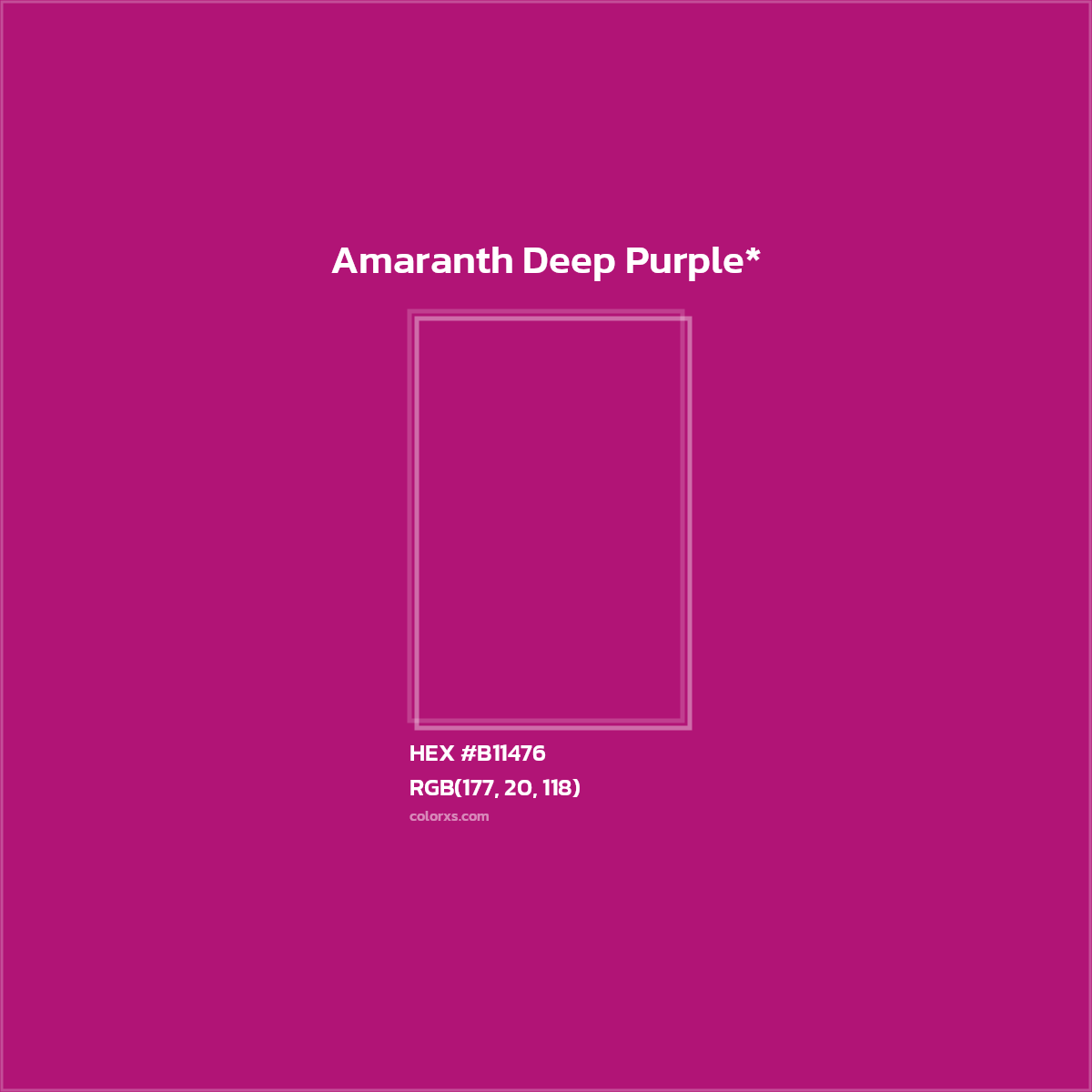 #B11476 hex color. RGB, RYB, CMYK, HSL, HSV codes and color conversions. Matching color names, palettes, paints.