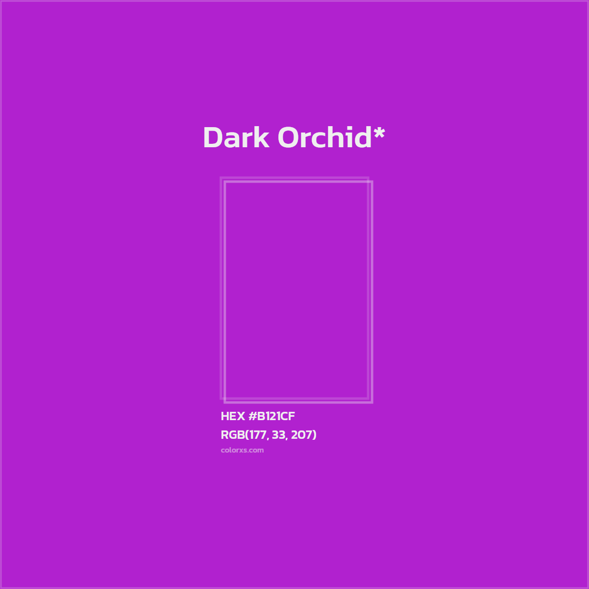 #B121CF hex color. RGB, RYB, CMYK, HSL, HSV codes and color conversions. Matching color names, palettes, paints.