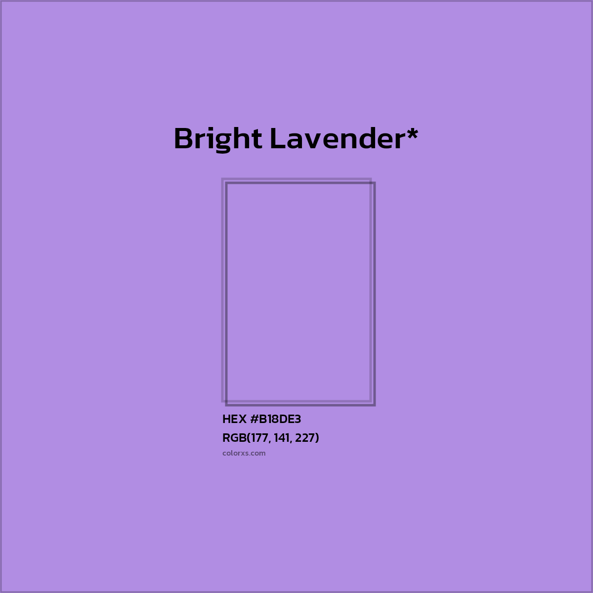 #B18DE3 hex color. RGB, RYB, CMYK, HSL, HSV codes and color conversions. Matching color names, palettes, paints.