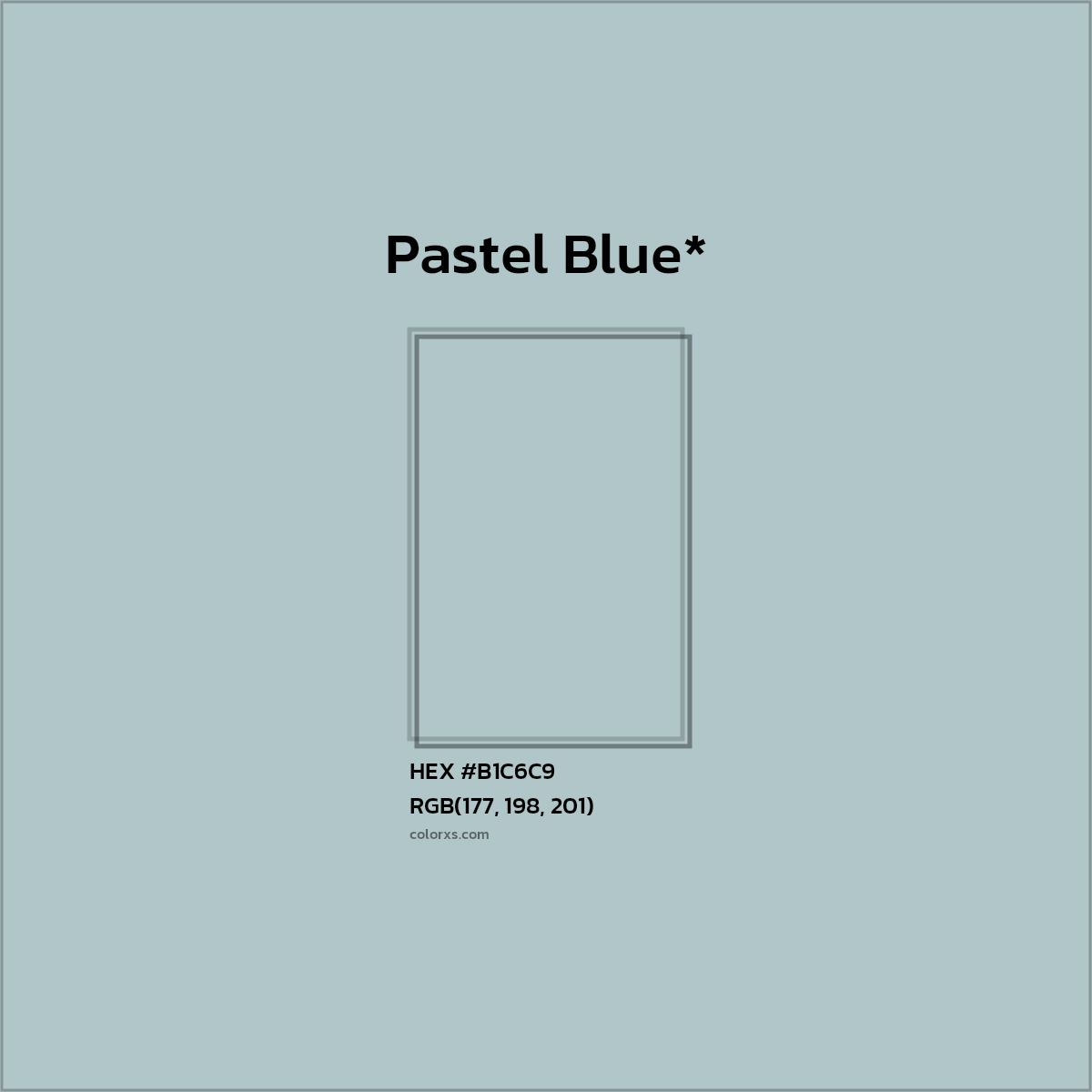 #B1C6C9 hex color. RGB, RYB, CMYK, HSL, HSV codes and color conversions. Matching color names, palettes, paints.