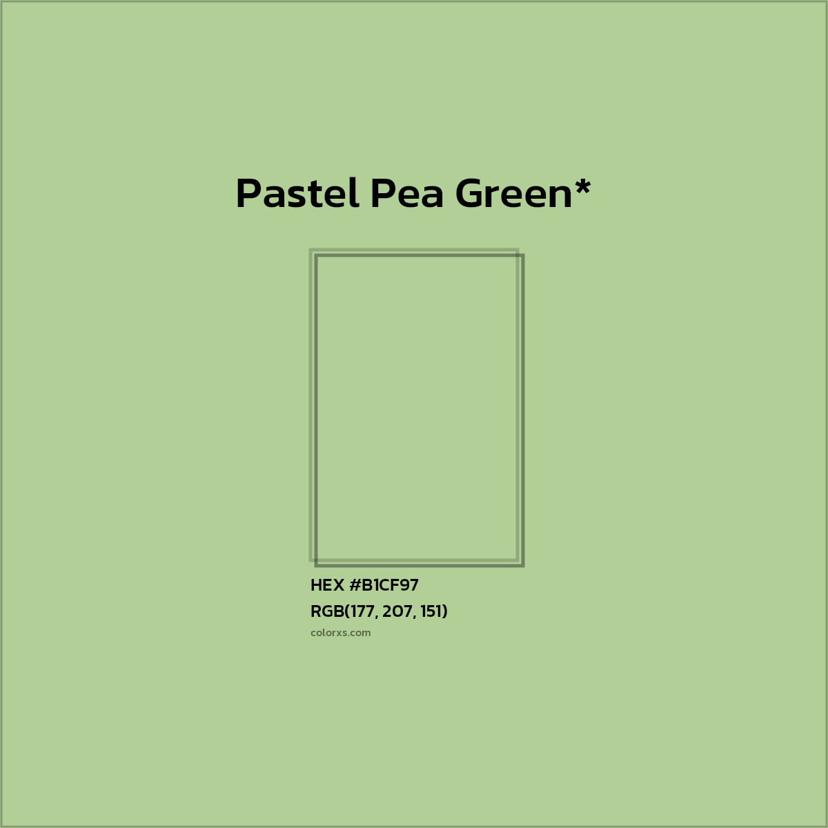 #B1CF97 hex color. RGB, RYB, CMYK, HSL, HSV codes and color conversions. Matching color names, palettes, paints.