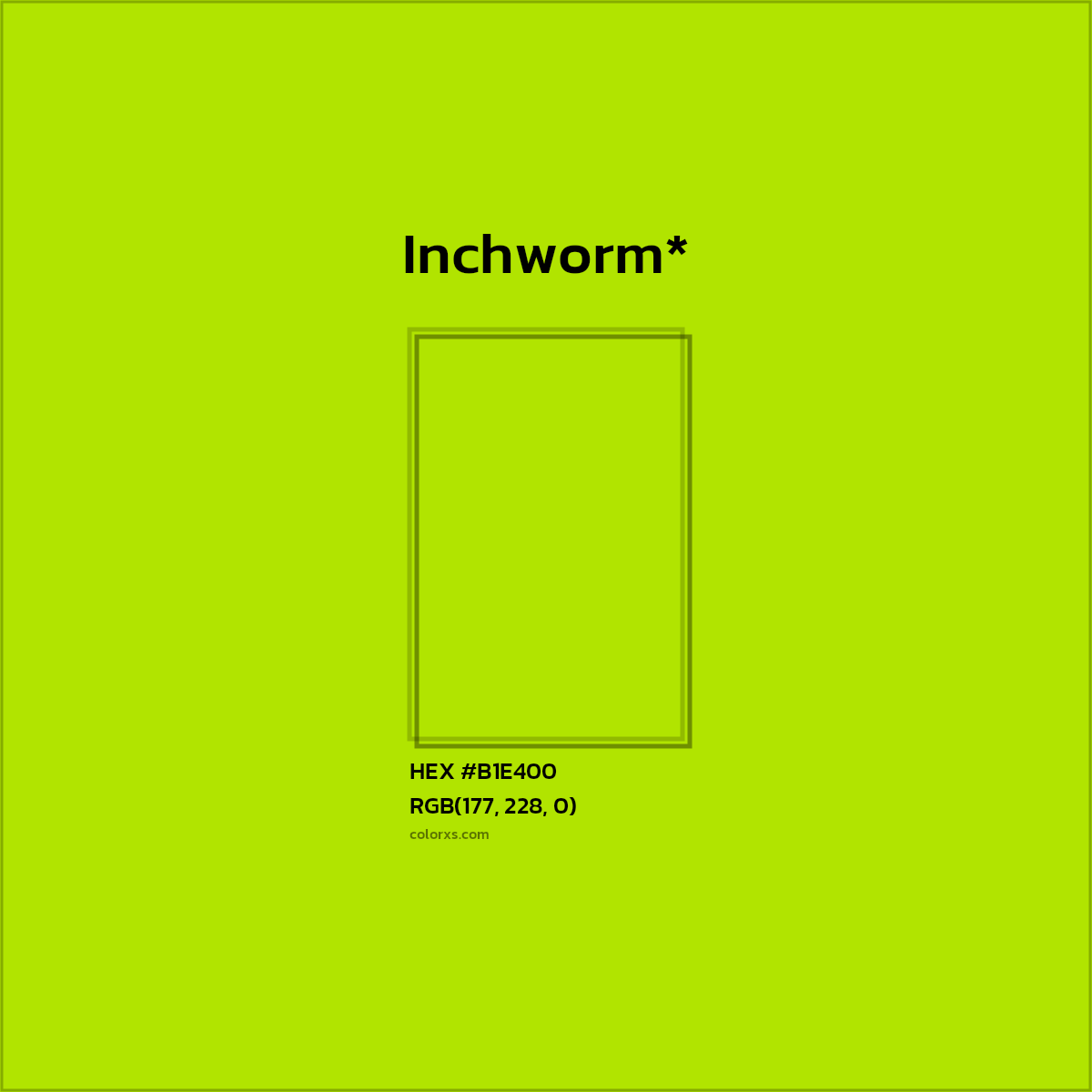 #B1E400 hex color. RGB, RYB, CMYK, HSL, HSV codes and color conversions. Matching color names, palettes, paints.