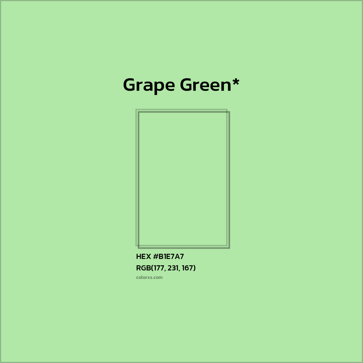 #B1E7A7 hex color. RGB, RYB, CMYK, HSL, HSV codes and color conversions. Matching color names, palettes, paints.