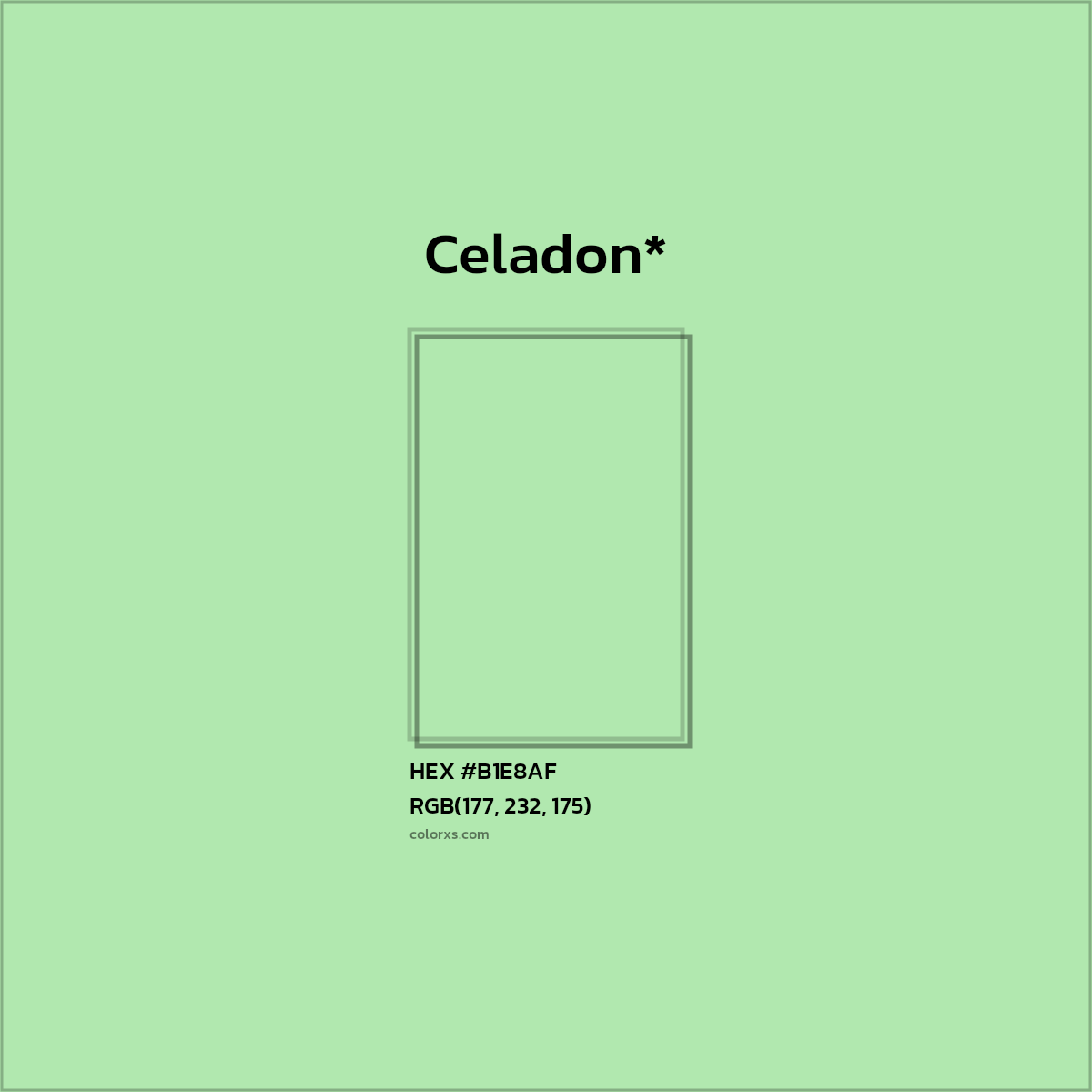 #B1E8AF hex color. RGB, RYB, CMYK, HSL, HSV codes and color conversions. Matching color names, palettes, paints.