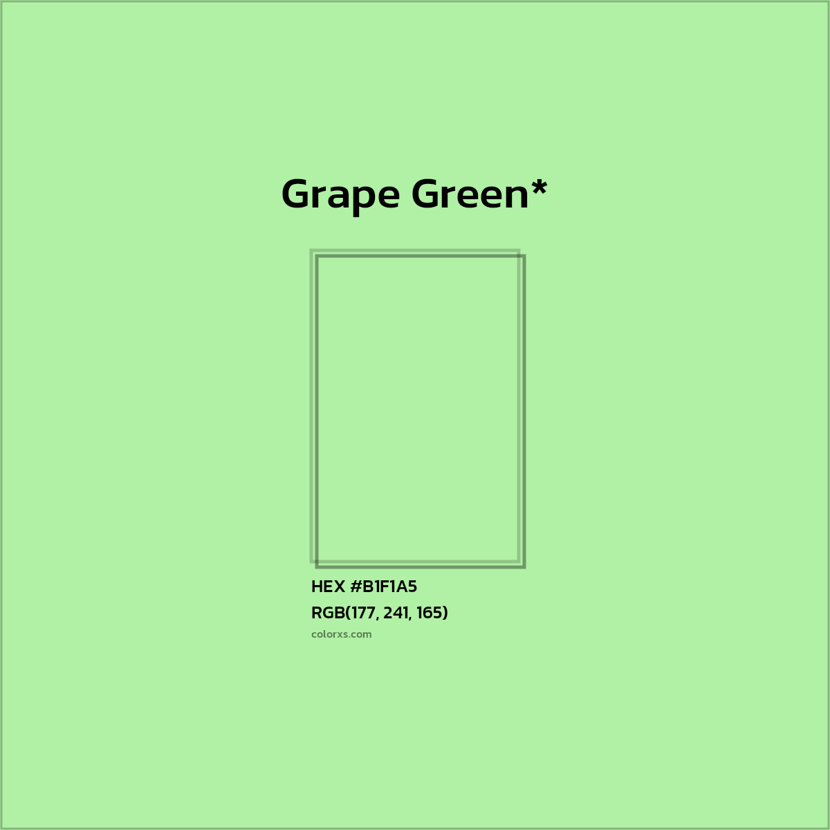 #B1F1A5 hex color. RGB, RYB, CMYK, HSL, HSV codes and color conversions. Matching color names, palettes, paints.