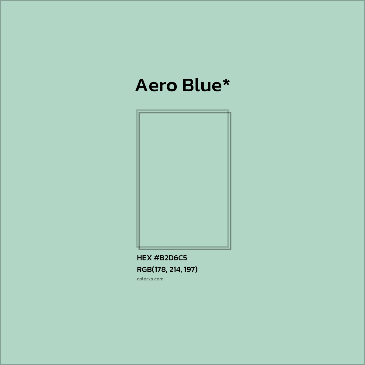 #B2D6C5 hex color. RGB, RYB, CMYK, HSL, HSV codes and color conversions. Matching color names, palettes, paints.