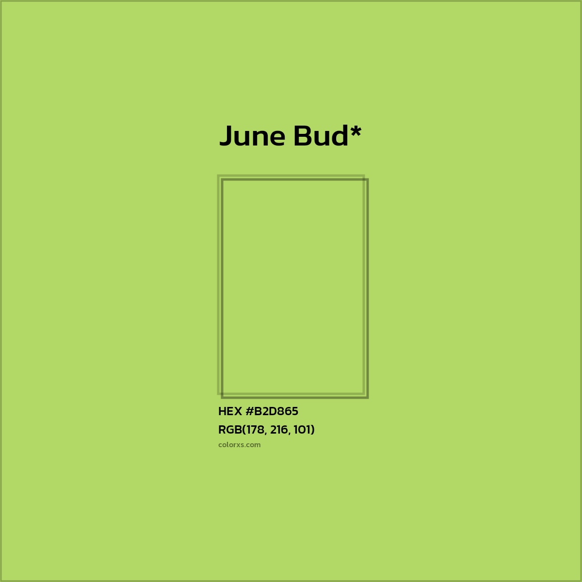 #B2D865 hex color. RGB, RYB, CMYK, HSL, HSV codes and color conversions. Matching color names, palettes, paints.