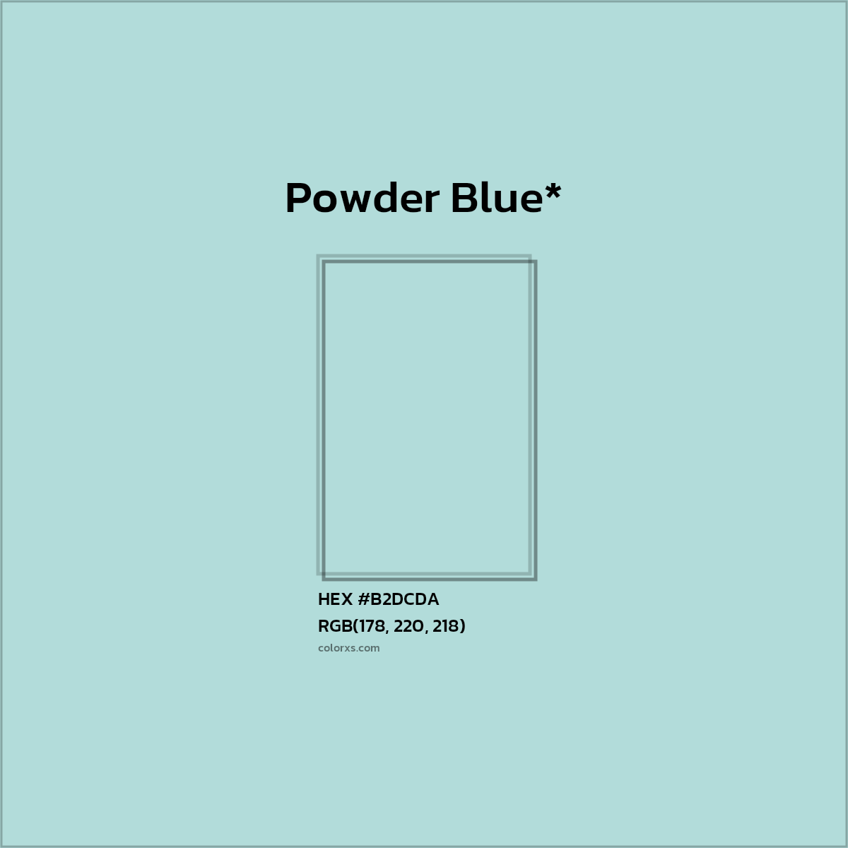 #B2DCDA hex color. RGB, RYB, CMYK, HSL, HSV codes and color conversions. Matching color names, palettes, paints.