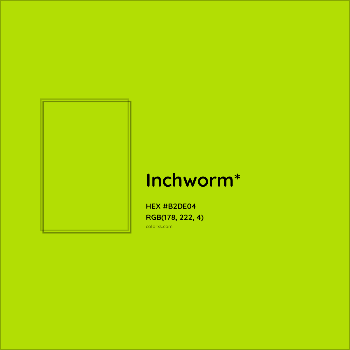 #B2DE04 hex color. RGB, RYB, CMYK, HSL, HSV codes and color conversions. Matching color names, palettes, paints.