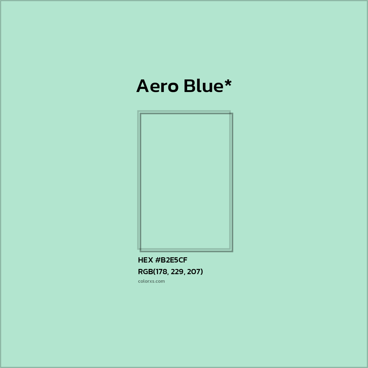 #B2E5CF hex color. RGB, RYB, CMYK, HSL, HSV codes and color conversions. Matching color names, palettes, paints.